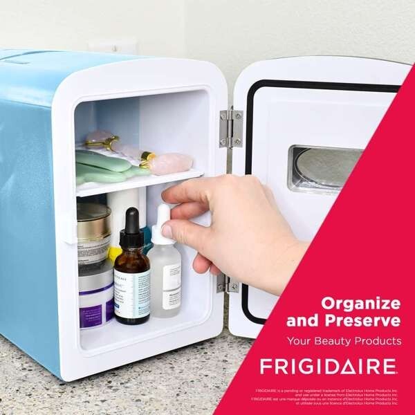 Frigidaire 9-Can Mini Fridge Cooler – 5L Compact Blue Design for Drinks, Snacks