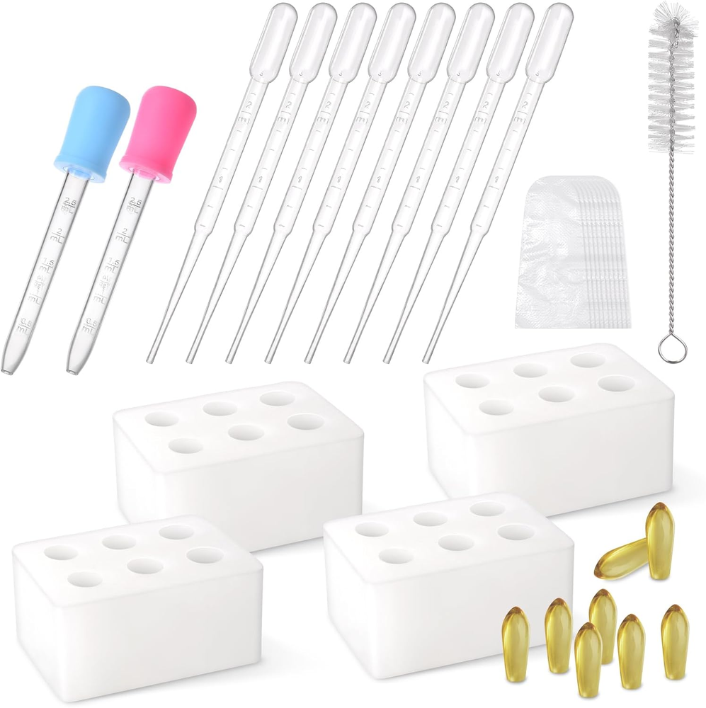 Reusable Suppository Molds Kit,2ML, Silicone Suppository Molds | Kit Includes 4