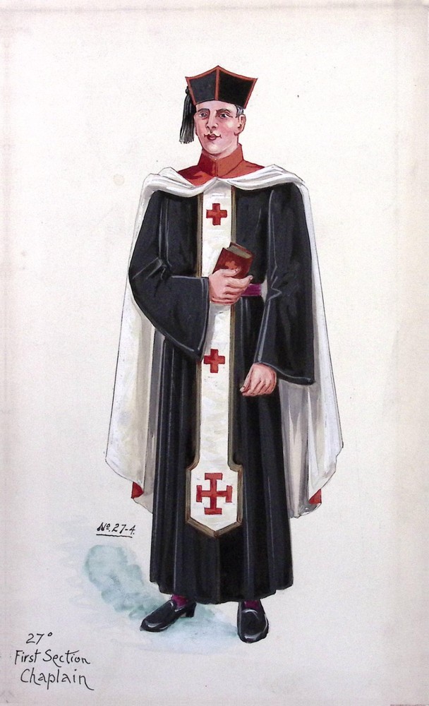 Scottish Rite 27 Degree First Section Chaplain Costume Catalog Original Artwork