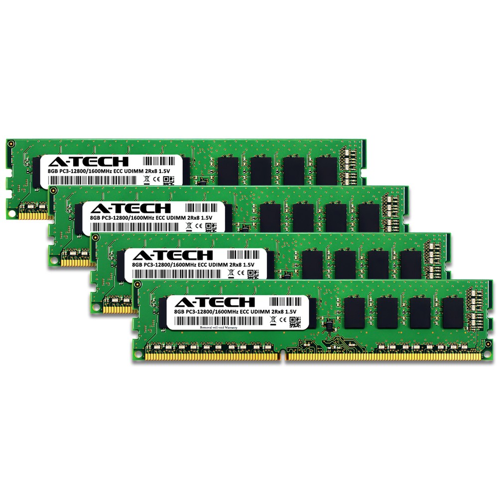 32GB (4x 8GB) PC3-12800E DDR3 ECC Unbuffered Memory for Intel E3 CPU Processor
