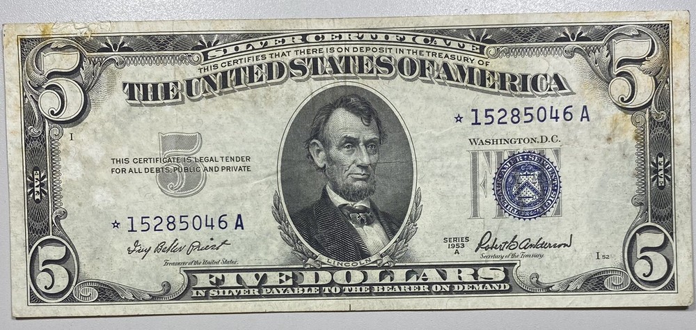 1953 A $5 Silver Certificate STAR Note