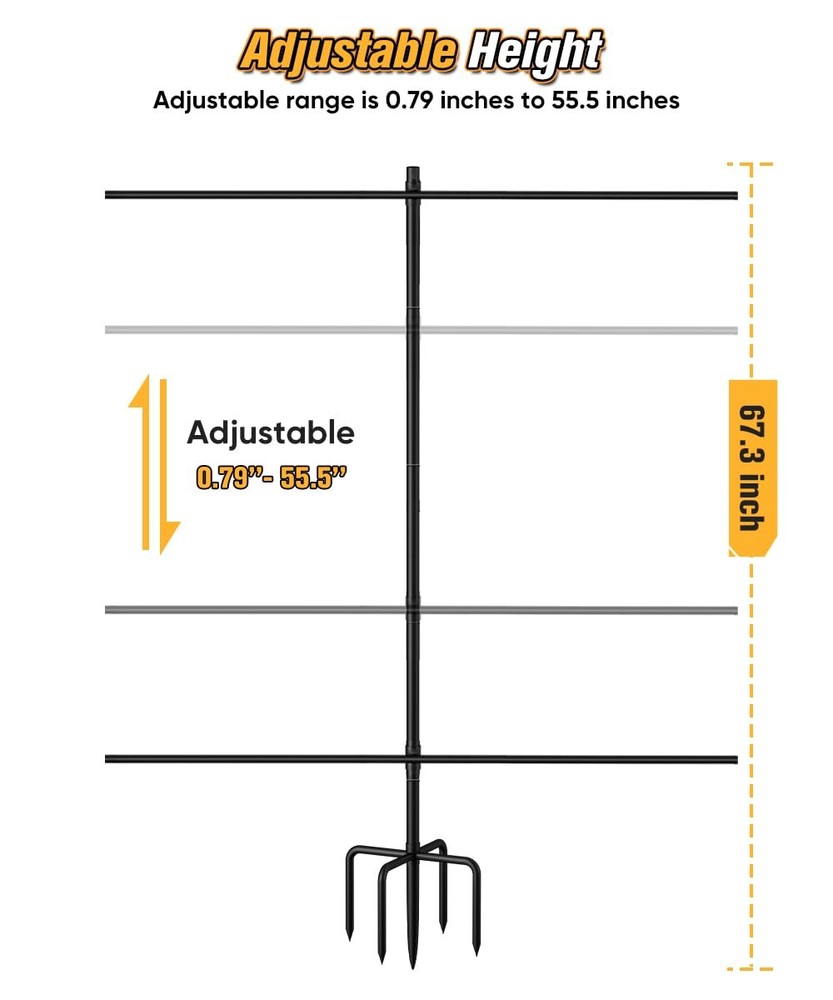 Ardier Adjustable Shooting Target Stand with 5-Prong Base, Large, Black