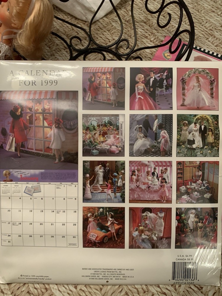 Vintage Barbie Paper Dolls And Calendar Both From 1999