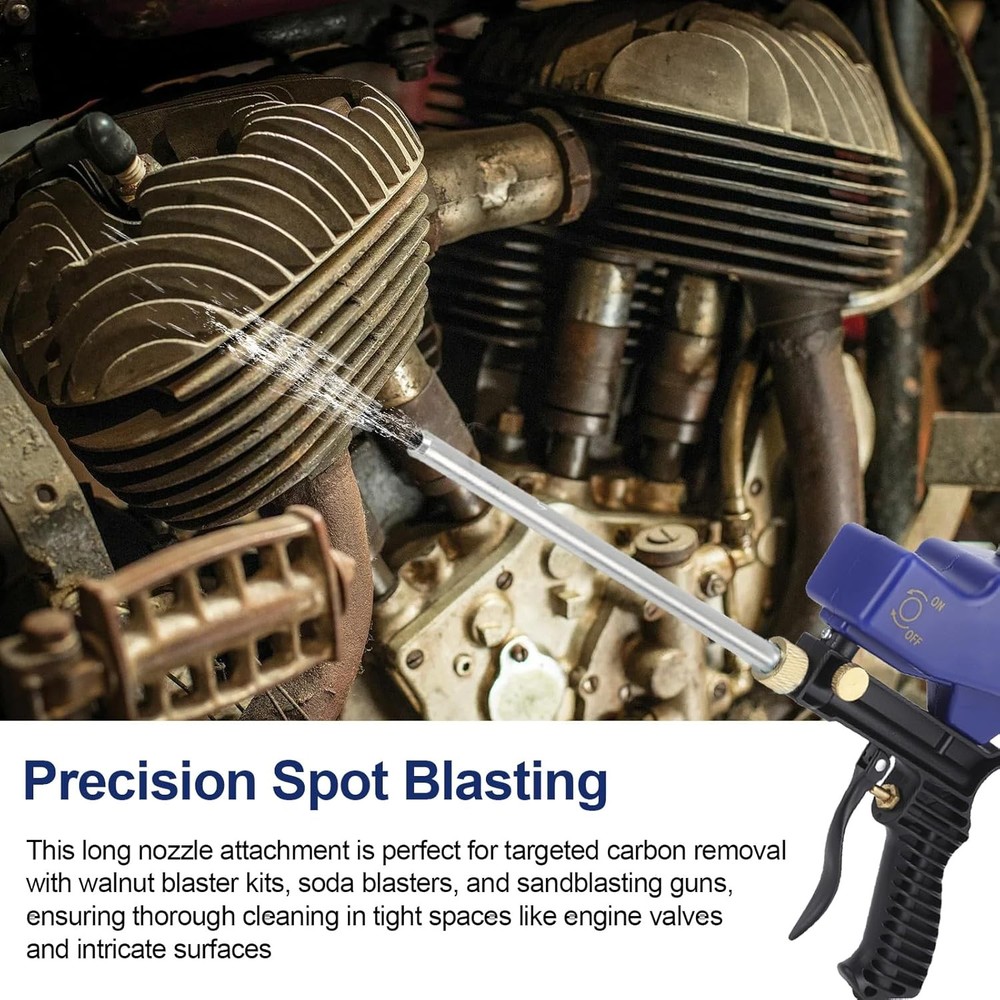 Sand Blaster Long Nozzle Tip Compatible with Le Lematec, Nozzle Attachment Sandb