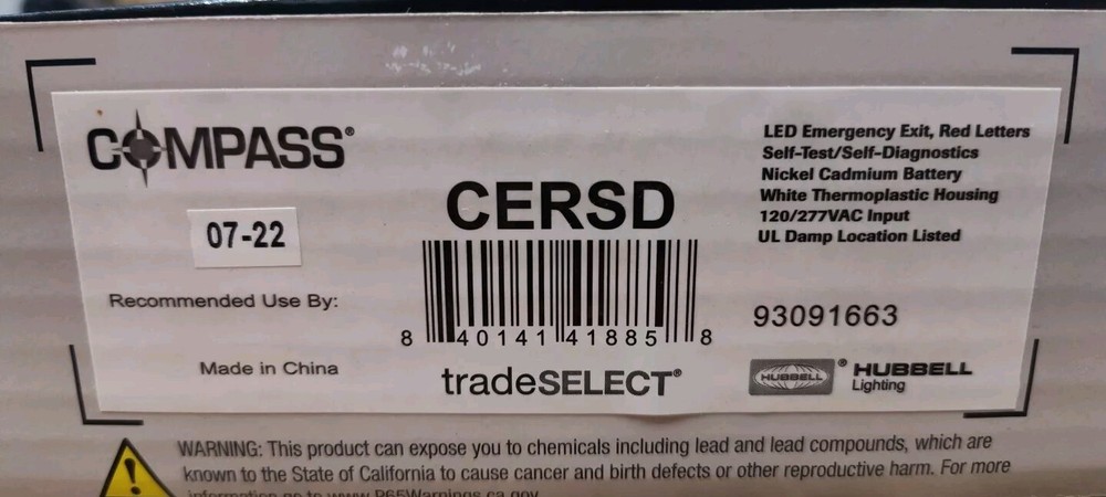 Compass CE Series Exit Sign CERSD
