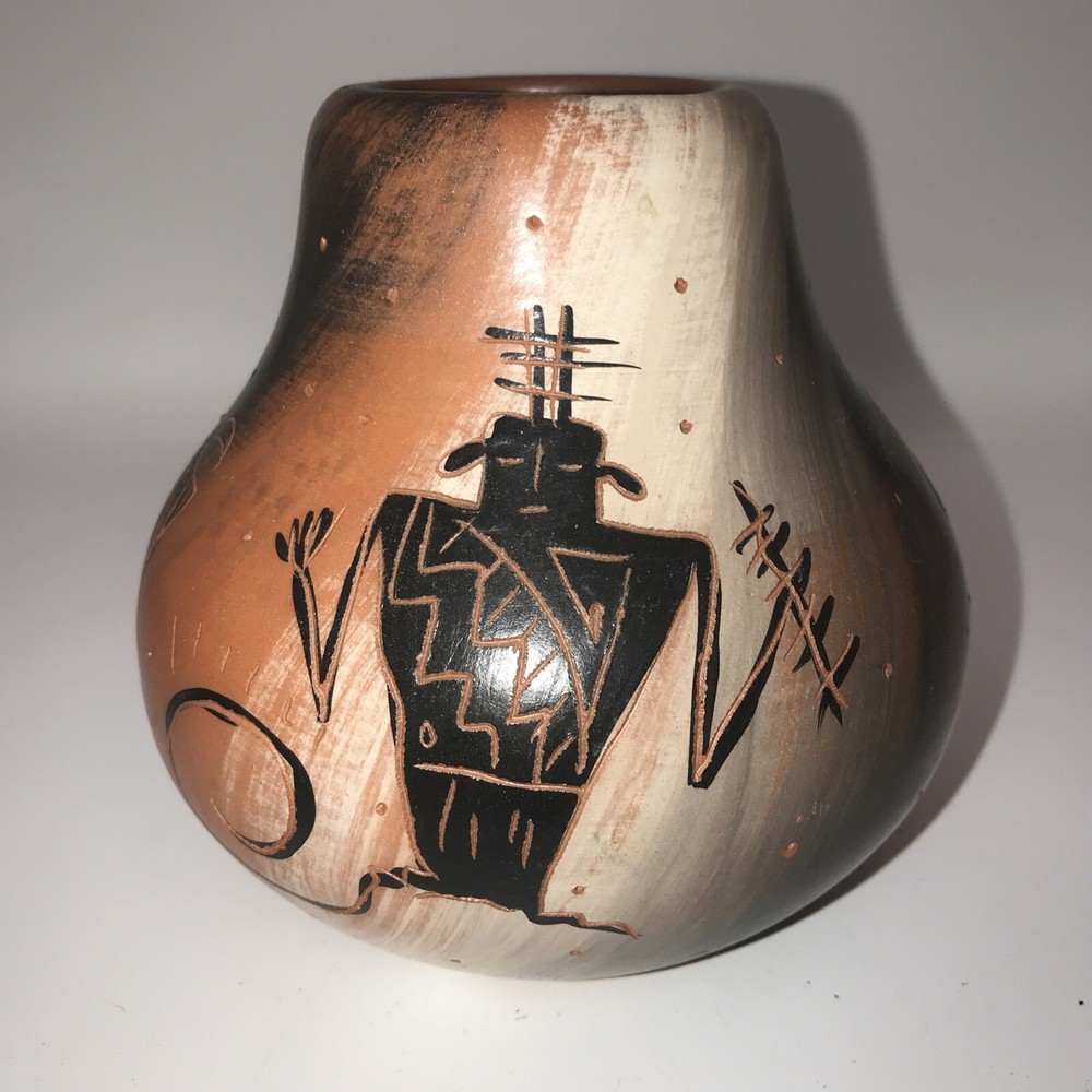 Cedar Mesa Native Pottery Rock Art.  Signed. 5.5"