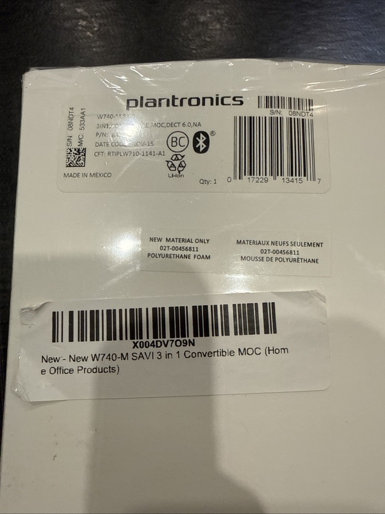 Plantronics Savi W740-M Multi-Device Wireless Bluetooth Headset Sealed New!