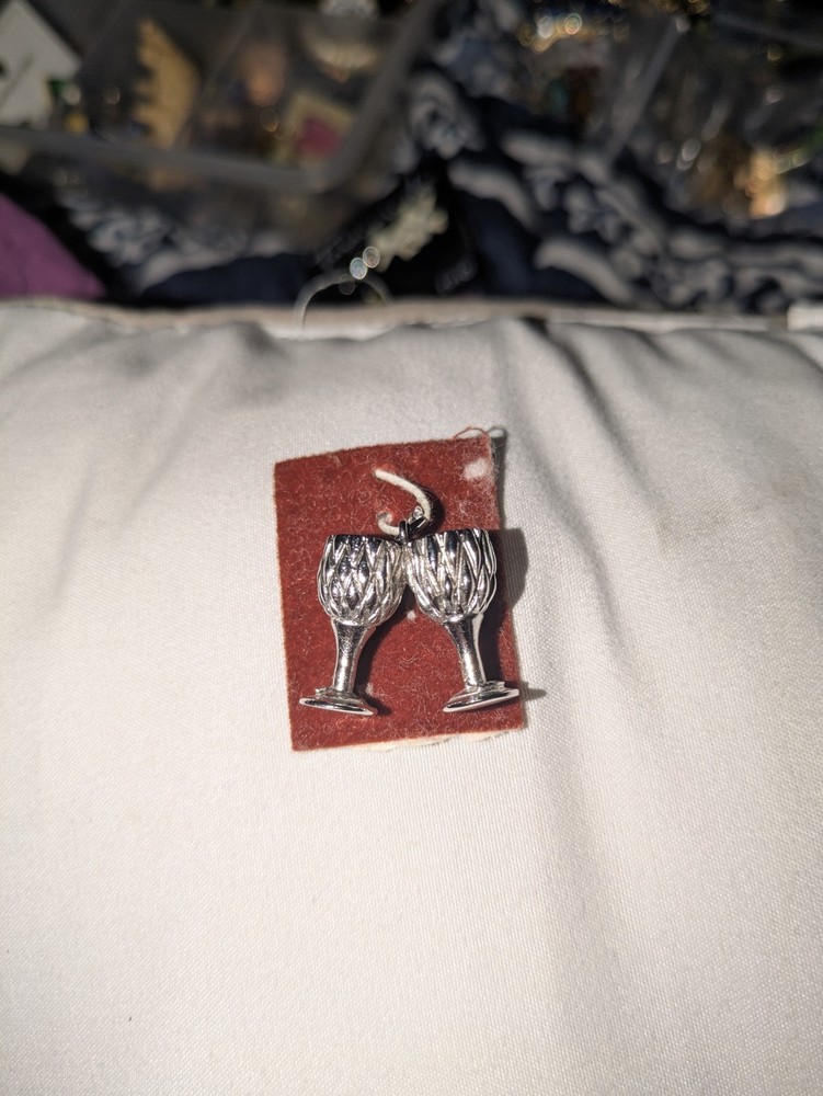 Late 20th Century Sterling Silver Wine Goblets Charm