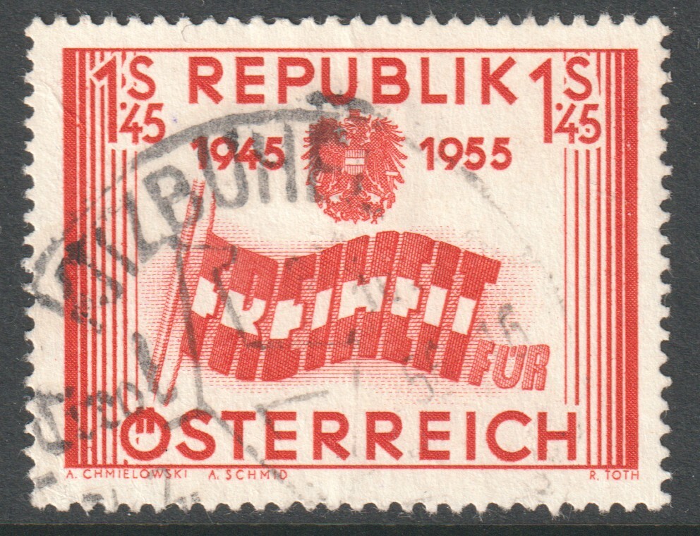 AUSTRIA 1955 LETTERS FORMING FLAG