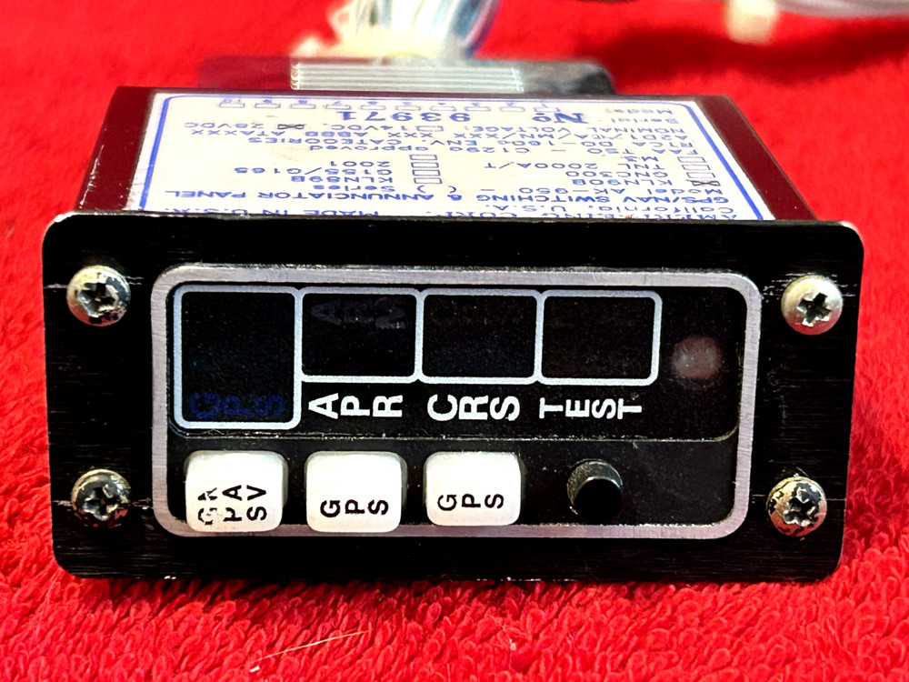 AMERI-KING AK 950-KLN 90B GPS/NAV SWITCHING & ANNUNCIATOR PANEL WITH CONNECTOR