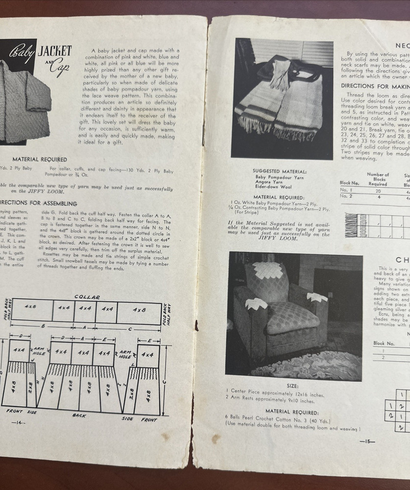 Jiffy Loom Book Novelty Weaving Ideas Patterns 1942