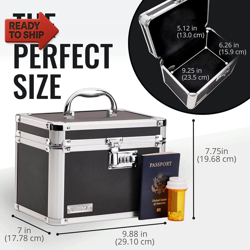 Vaultz Secure Security Lock Boxes - Safe Combination Lock Box, Storage for Docu