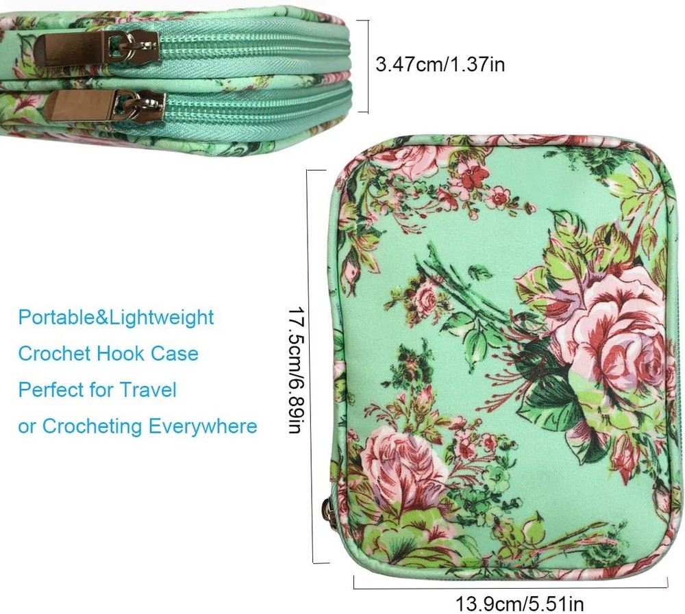 New Crochet Hook Case Without Hooks and Accessories, Zipper Storage...