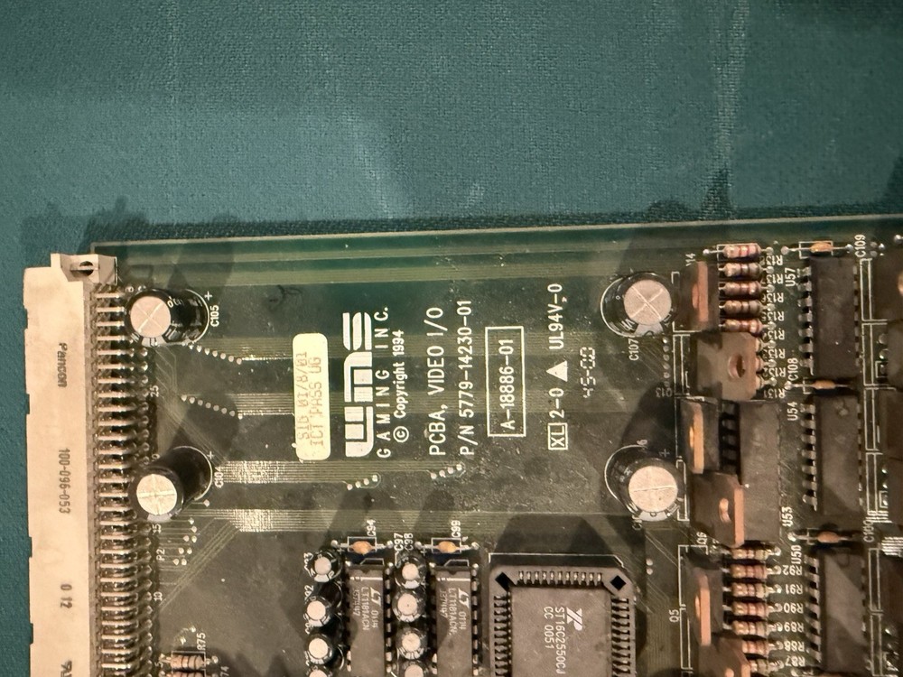 Wms 550 Video Board Pulled From Working Machine. Clean. No Bad Caps