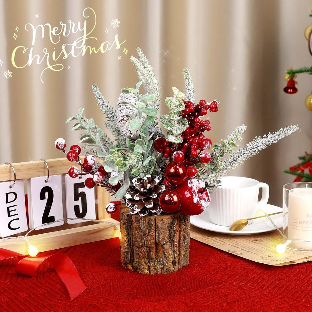 Small Christmas Tree Tabletop Artificial Mini Christmas Tree Decorations with...