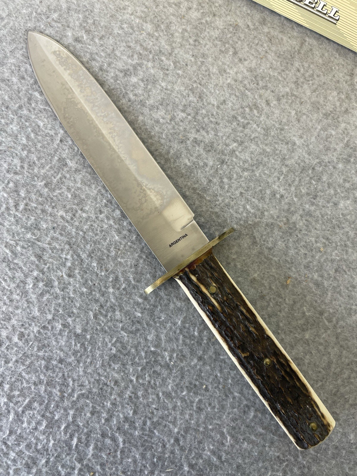 J. Russell Green River Works Argentina Bowie Knife Stag Handle