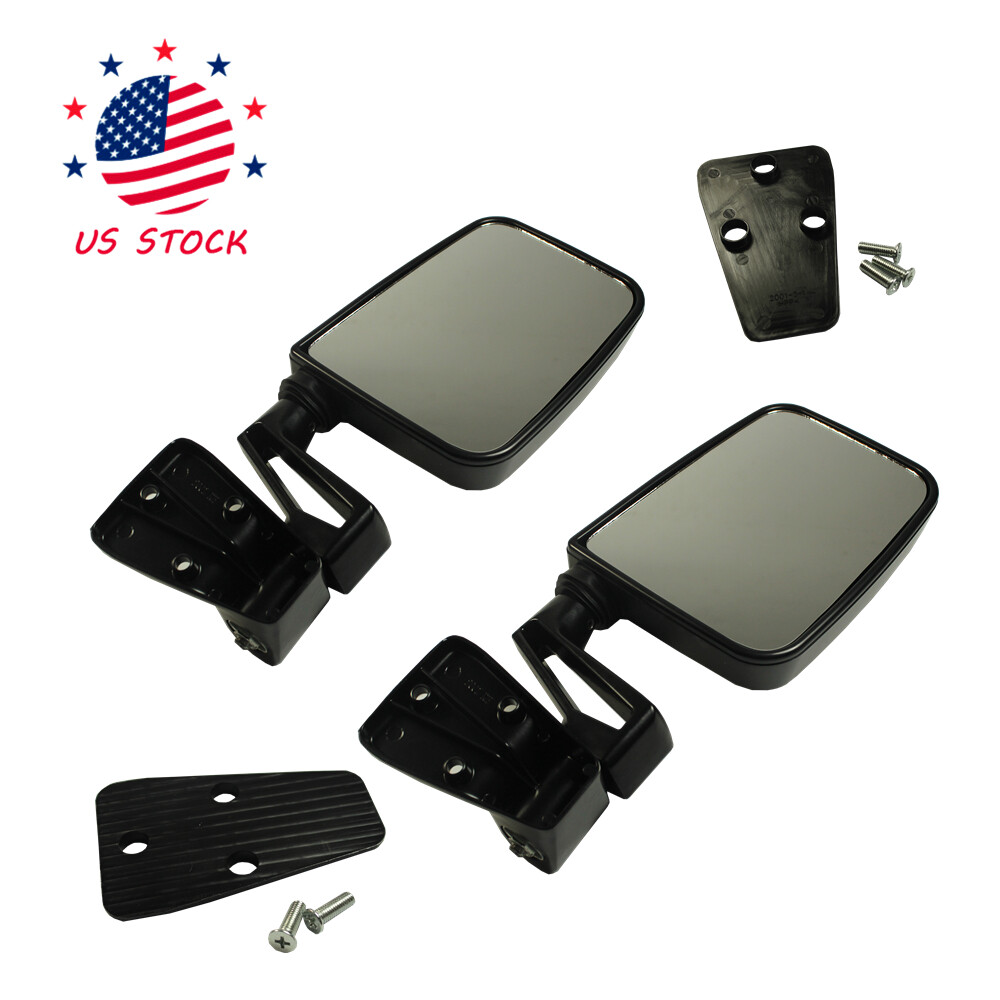 Pair View Door Mirrors Manual Side Set Right Left Black Fits Jeep Wrangler 87-02