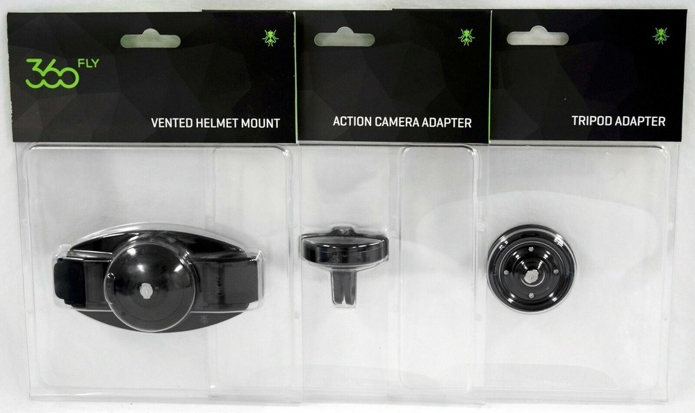 3 NEW 360fly Accessory Bundle HD Action Camera Adapter/Tripod/Helmet Mount 360