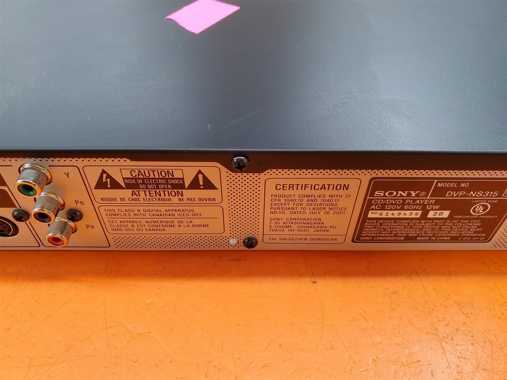 ⭐️⭐️⭐️⭐️⭐️ **UNTESTED** DVD Player Sony DVP-NS315 w Remote **READ**
