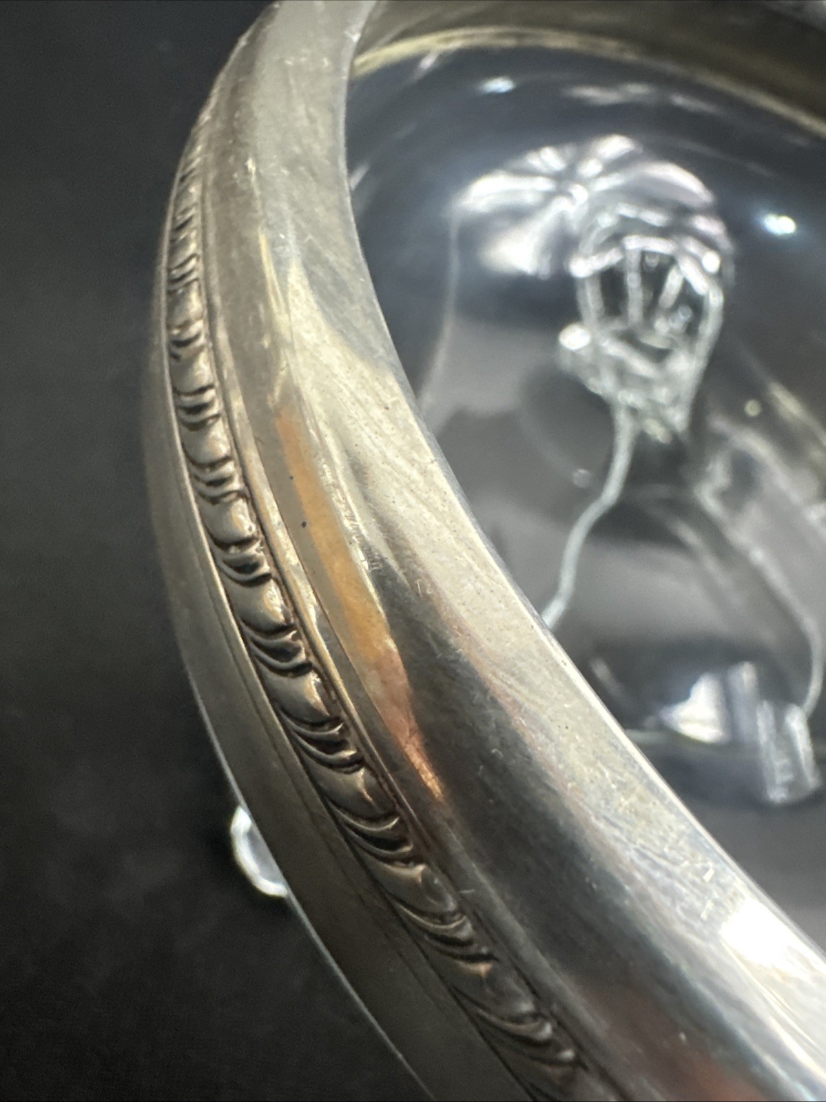 Weidlich Sterling 8319 Crystal 3 Footed Bowl 5.5” c1930s