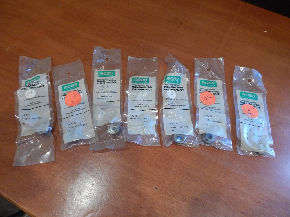 7 RCBS shell holders #2, 3, 4, 8, 17, 18, 30