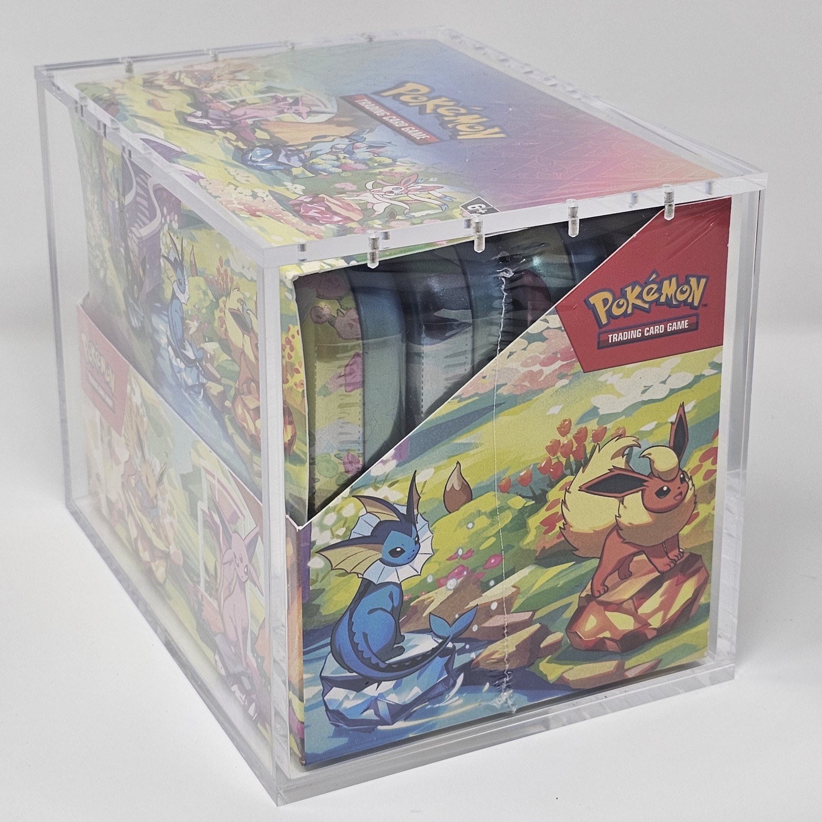 Pokemon Prismatic Evolutions Mini Tin Display Acrylic Case With Magnetic Lid