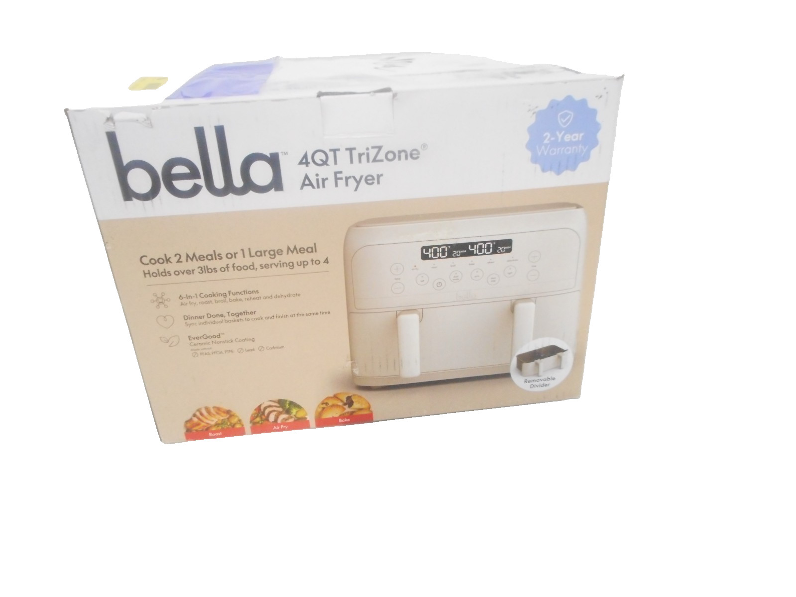 bella 4qt TriZone Air Fryer Oatmilk