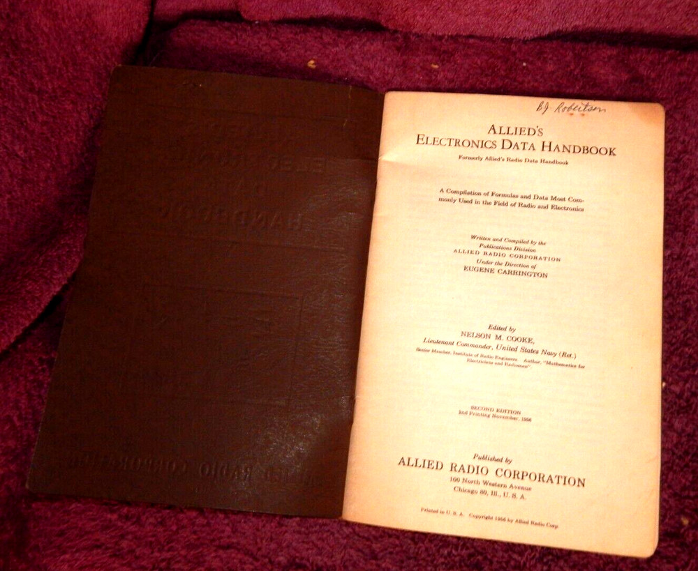 Vintage 1956 Allied's Electronics Data Handbook