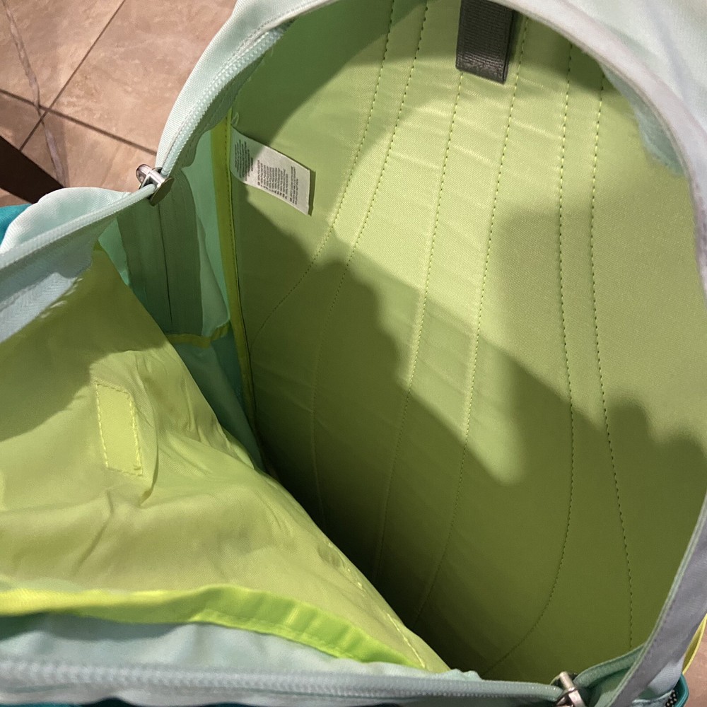 The North Face Jester Backpack Neon Green, Blue Zip Daypack