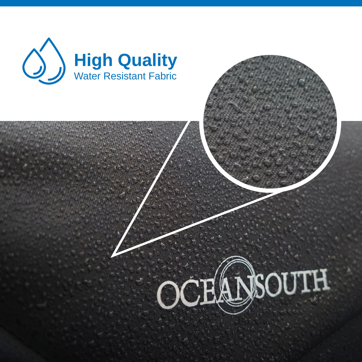 Oceansouth Standard BIMINI TOP 3 Bow Boat Cover 6ft Long With Rear Poles