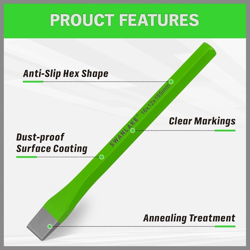 Impact-Ready 3-Piece Chisel Set - Heat-Treated Performance, Sharp Cutting Edge