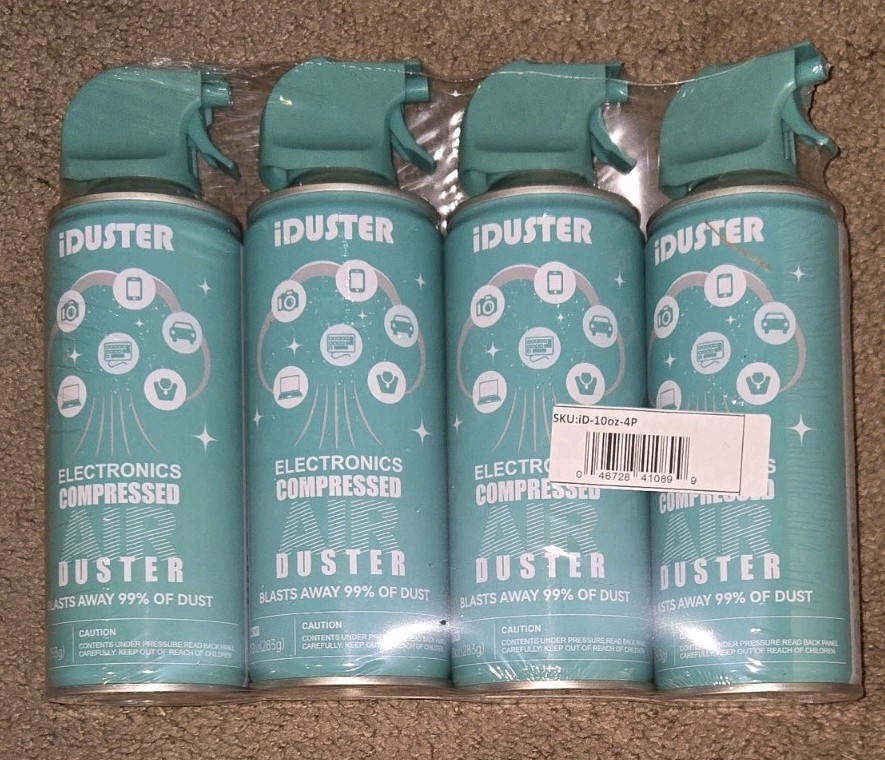 FOUR CANS iDuster for Electronics Compressed Canned Air Duster for Computer 10oz