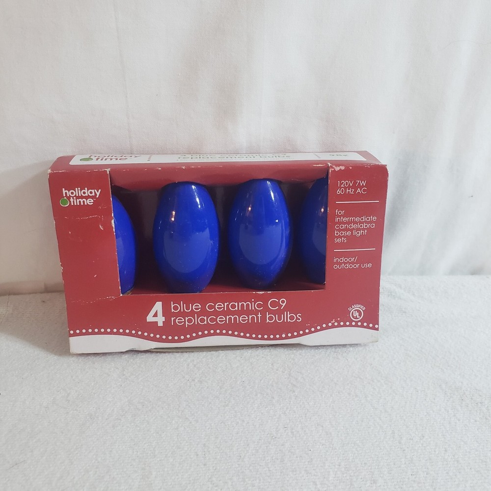 Holiday Time Dark Blue C9 Replacement Bulbs 4 Count Package