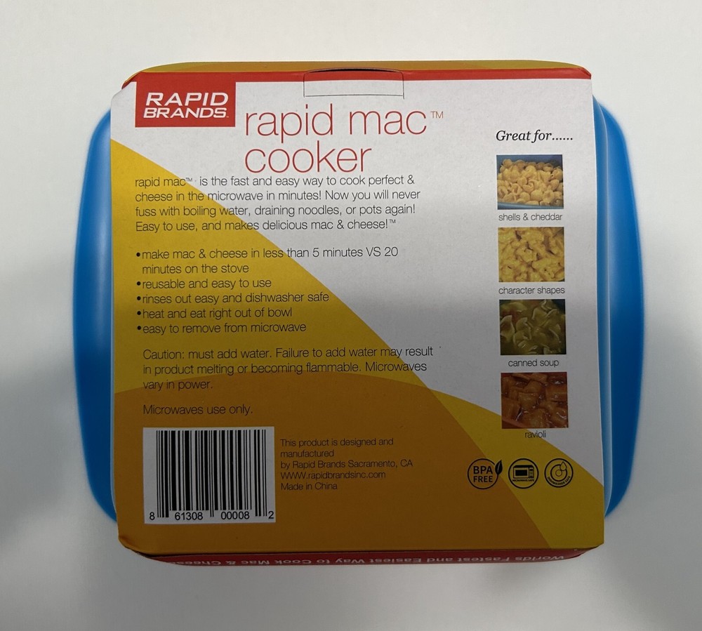 Rapid Mac Cooker Microwave Macaroni & Cheese 1 pack FREE SHIP!!!!!