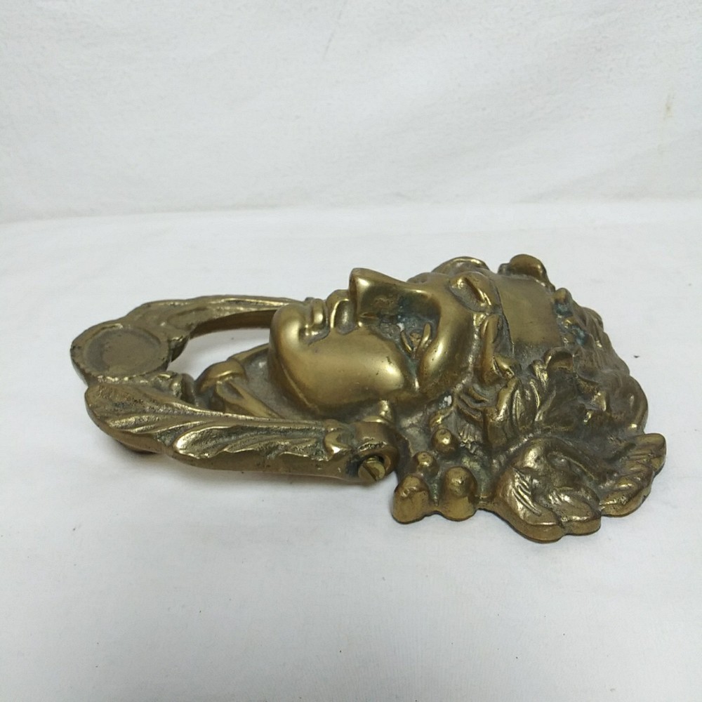 Vintage Solid Brass Large 6.75" Neo-Classical Apollo Door Knocker 2lb 10oz