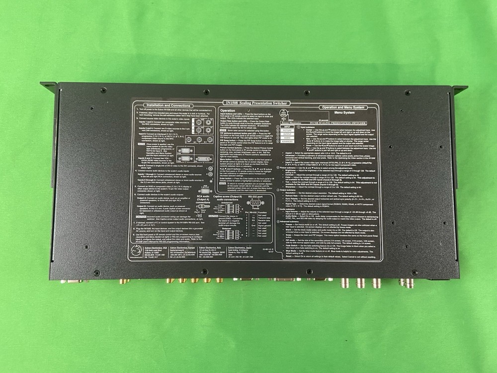 Extron IN1508 Scaling Presentation Switcher – 8 Input, VGA/Component, Rack Ears