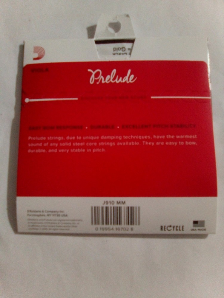 D'Addario Prelude Series Viola String Set 15-16 Medium