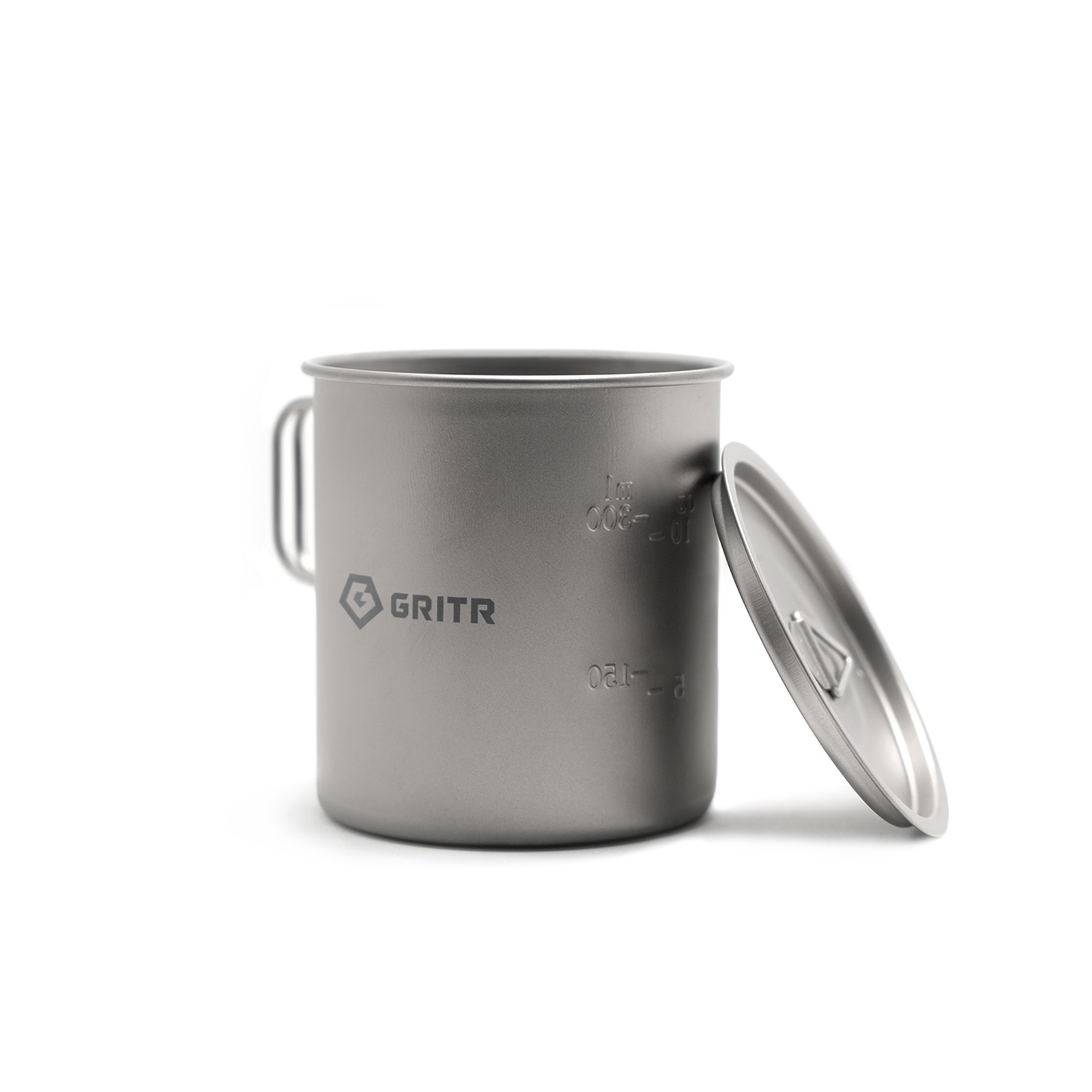 GRITR Titanium Camping Mug w/ Lid & Folding Handles - 15.2 oz or 25.4 oz
