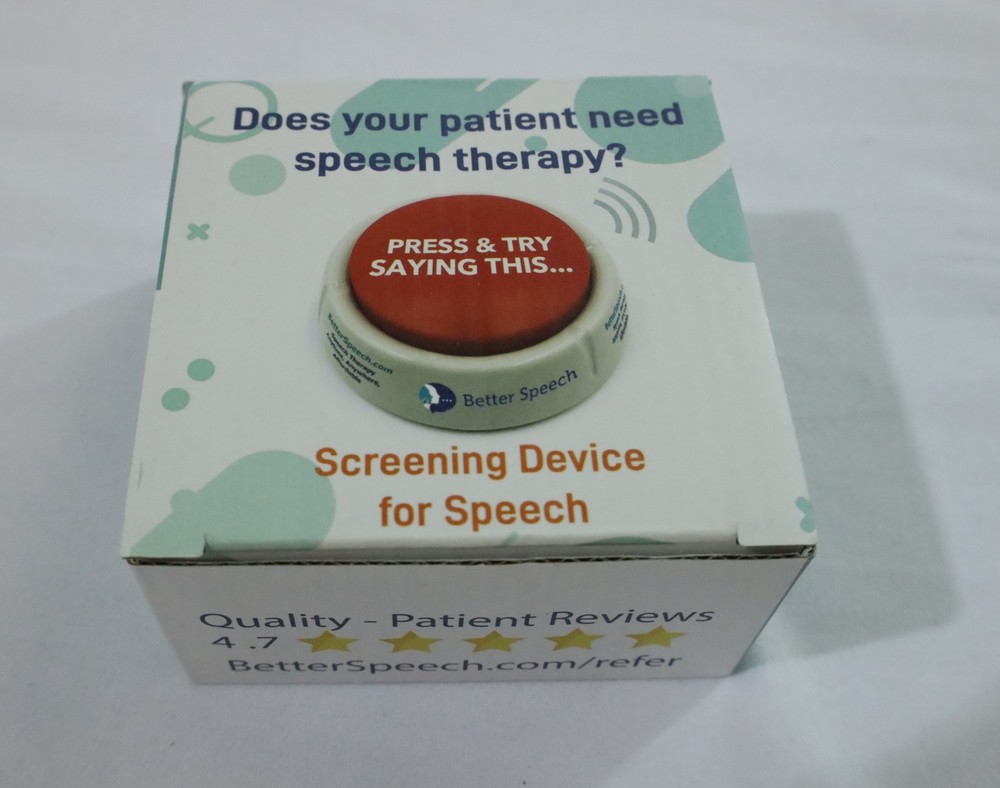 Better Speech Screening Device Button CD4 Red Open Box