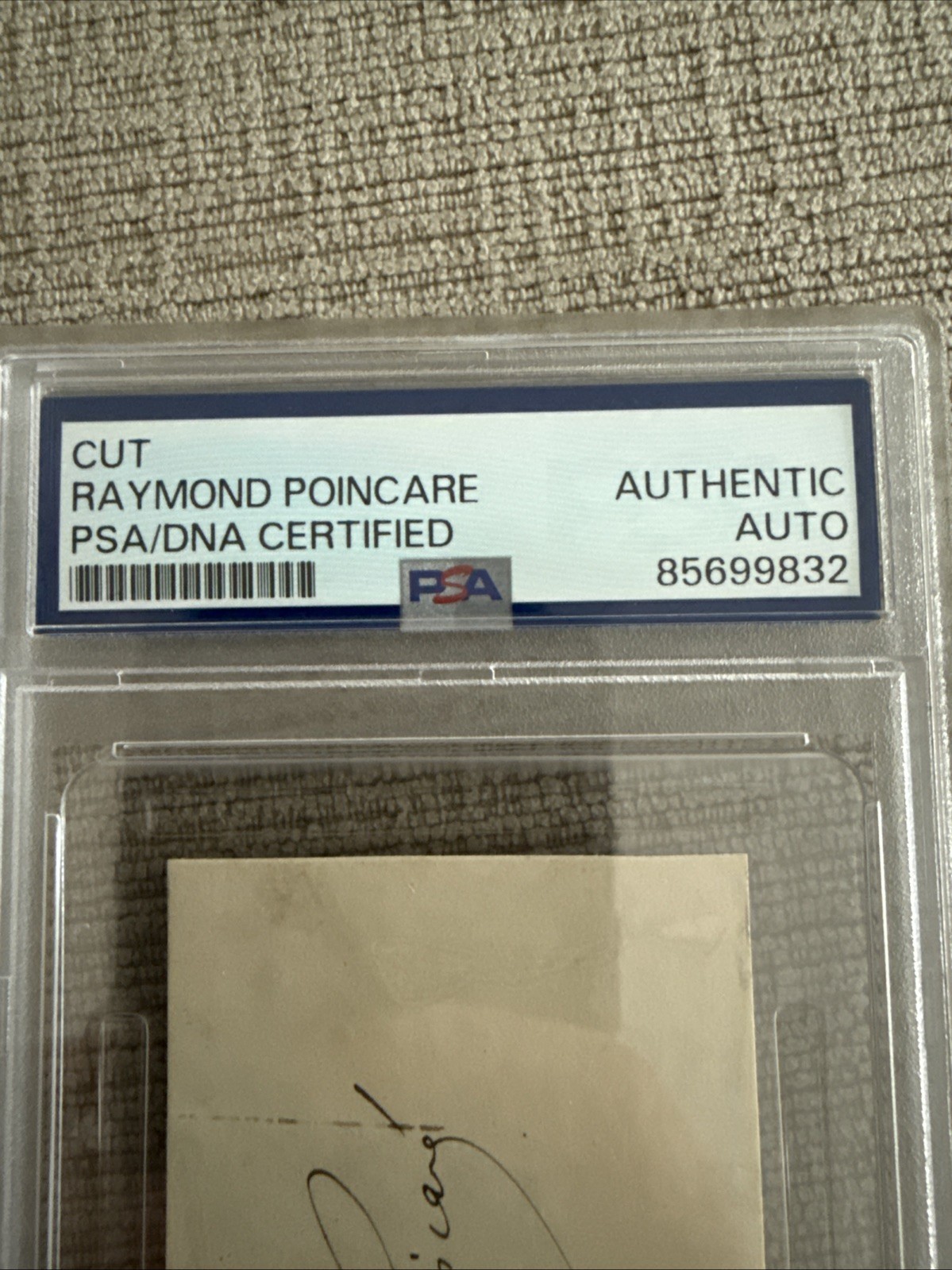 RARE Raymond Poincaré- Autograph President of France PSA DNA