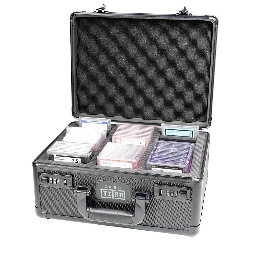 Premium Trading Card Storage Box - Lockable 3 Row Case for 108 PSA Slabs