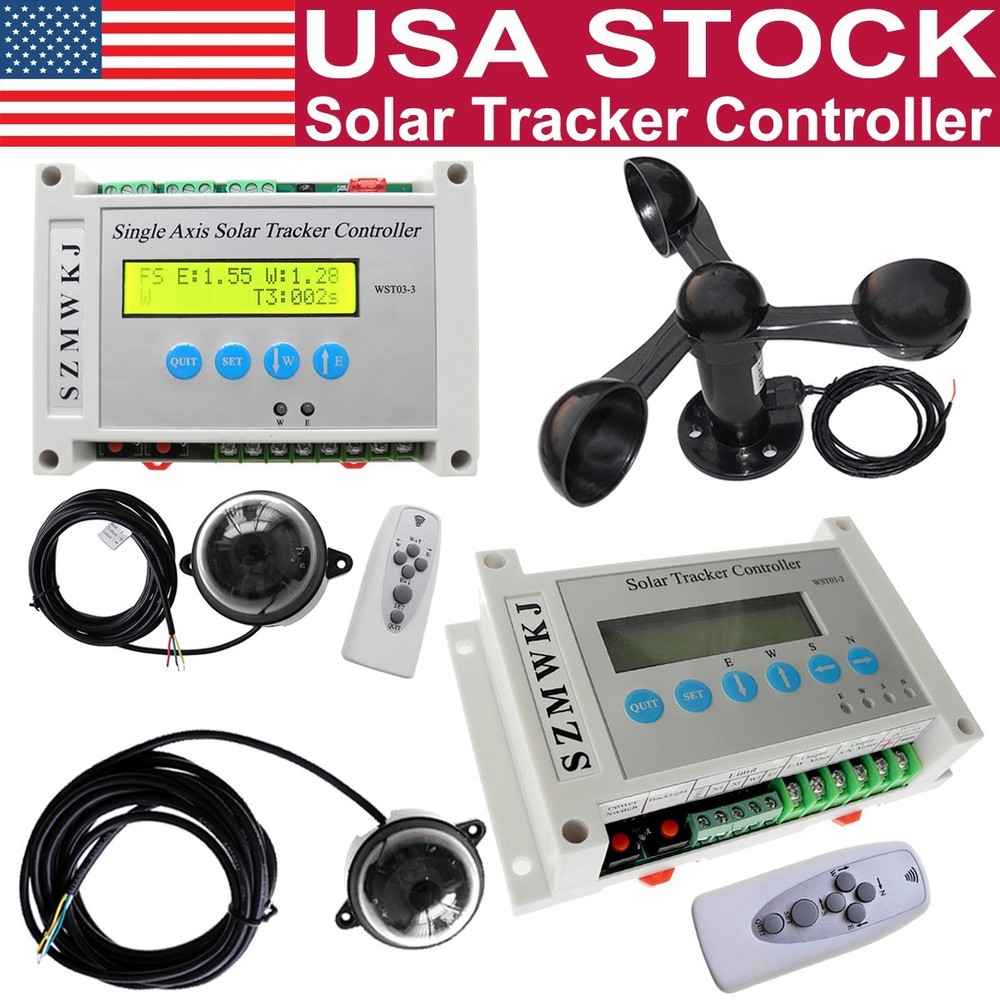 Single/Dual Axis Solar Electronic Controller +Anemometer +Light Sensor+IR Remote