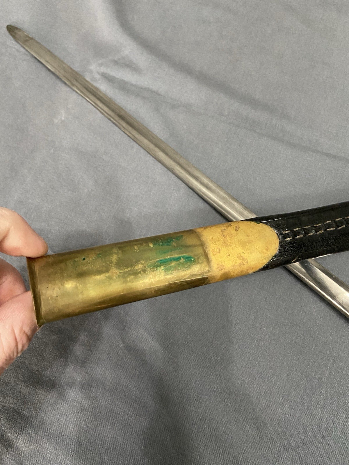 Original Early CIVIL WAR Ames M1840 NCO Sword 1862 w/Repro Leather Scabbard