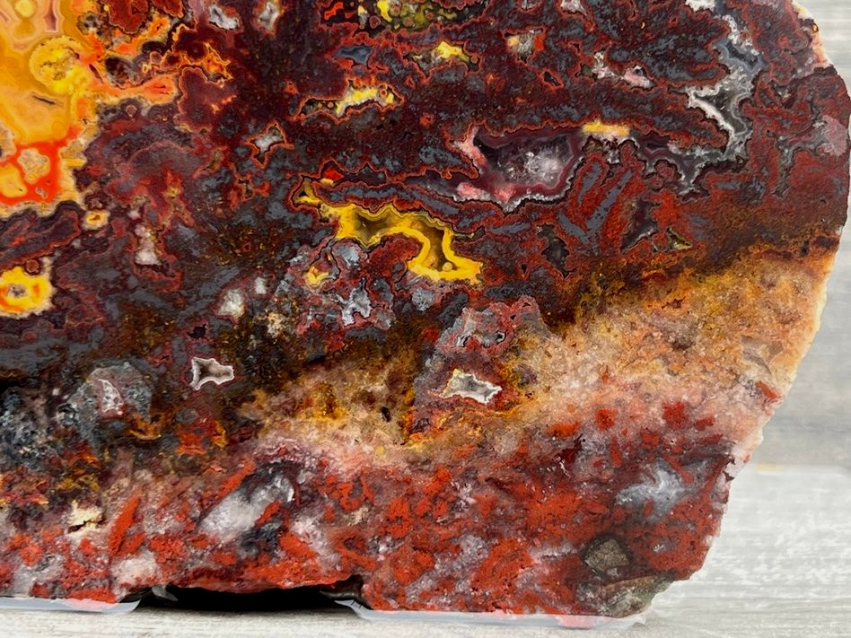 Rare Old Stock Persian Lace Jasper Hematite - Morocco 4.5"x3.5" Agate Rough Slab