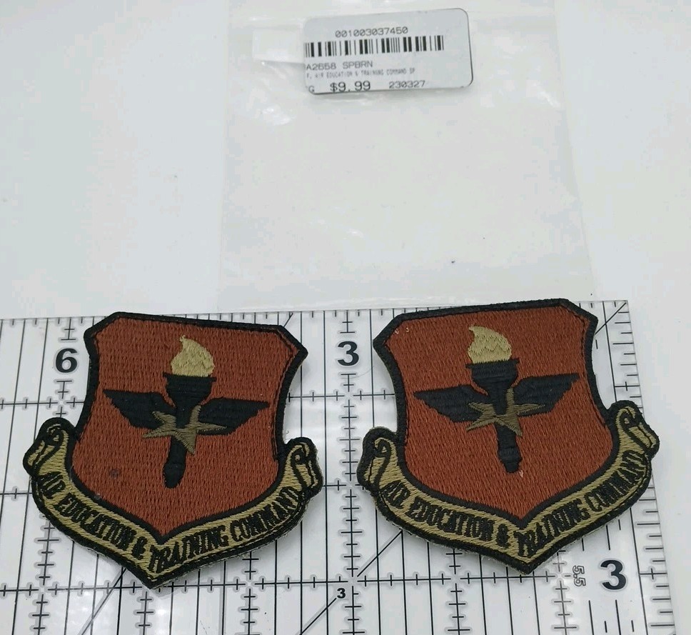 2 x US AIR FORCE Special Air Education & Training Command Patch Hook & Loop Back
