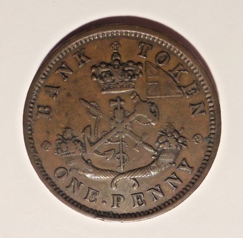 1854 Canada Half Penny Copper Token