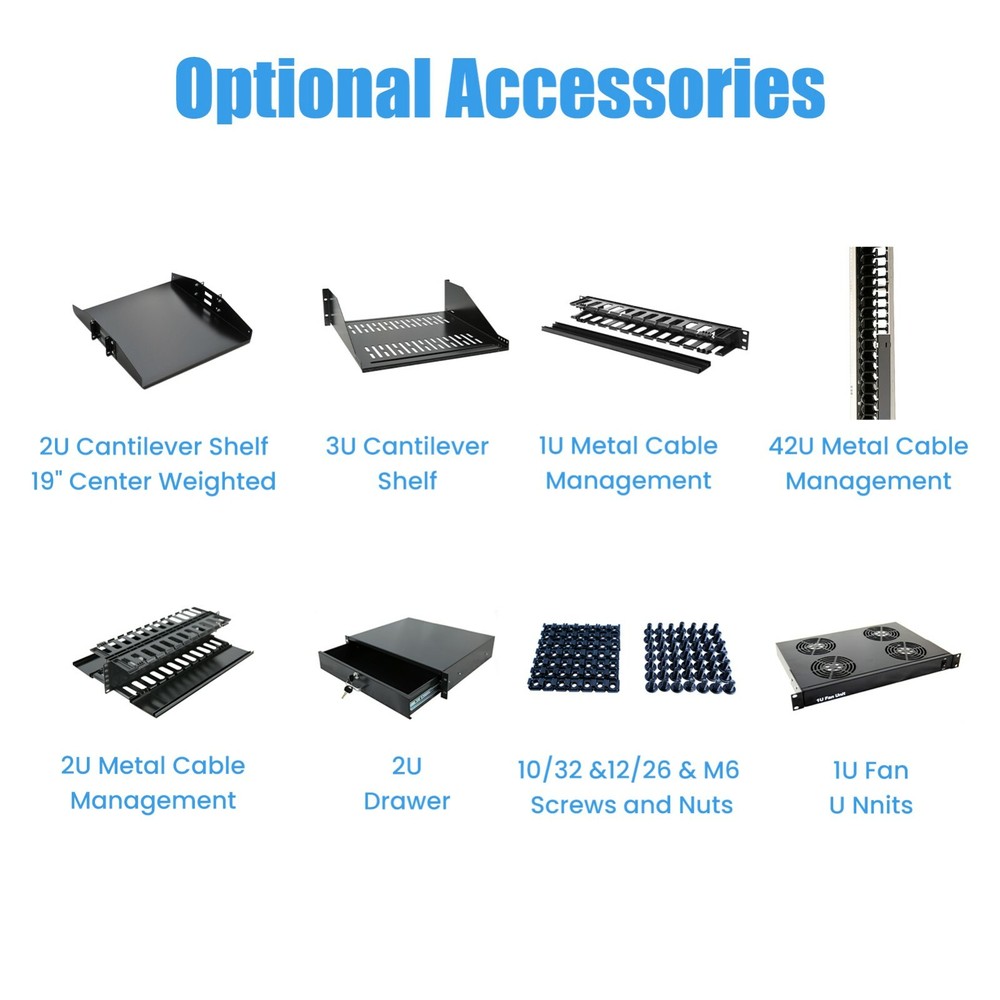 28U 4 Post Open Frame 19" Data Network Desktop 24in Deep Server/Audio Rack 800MM