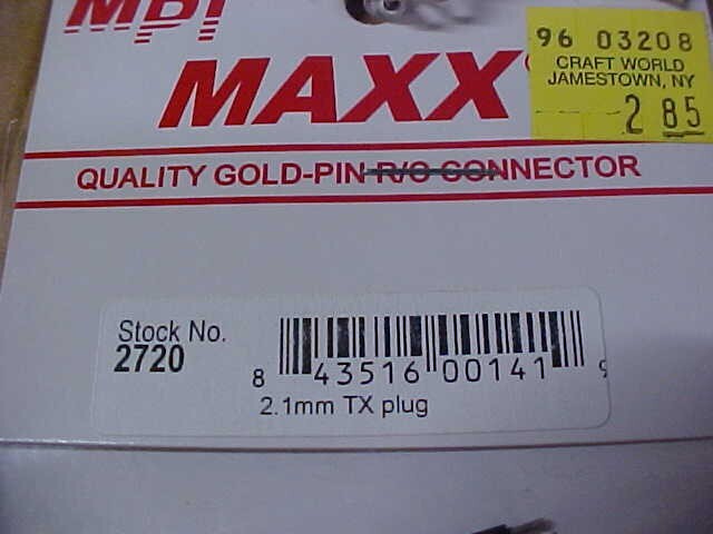 MPI MAXX PRODUCTS 2720 = 2.1MM Tx PLUG END