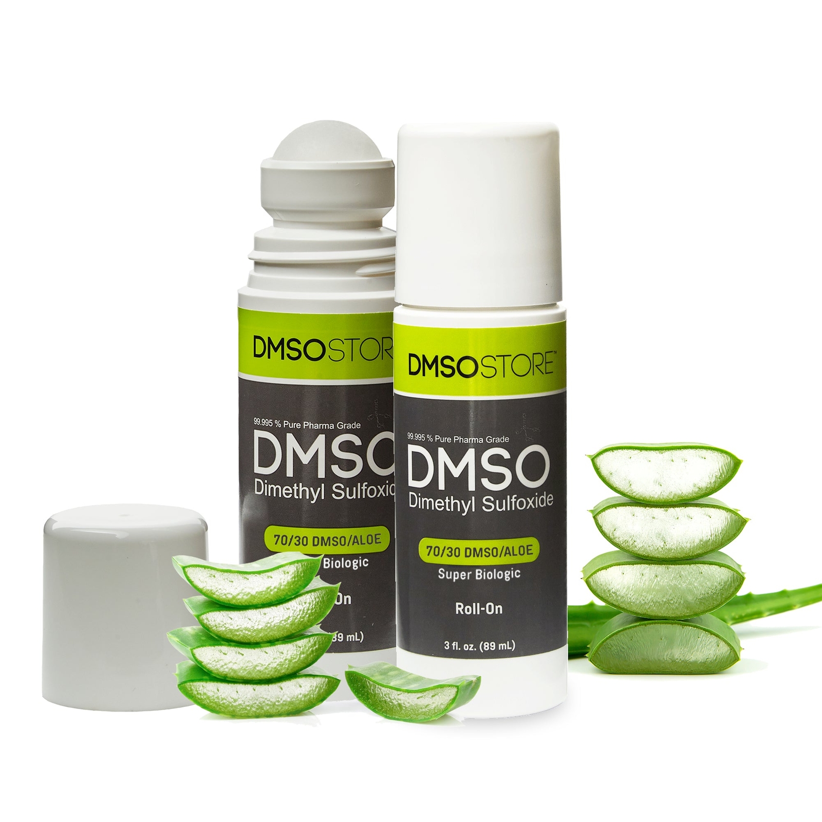 DMSO 70/30 3 oz. Roll-on w/Aloe Vera 2 Pack 99.995% Low odor Pharma Grade