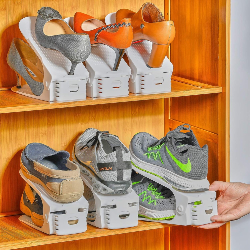 Shoe Slots Organizer, 20PCS Adjustable Double Layer Stack Shoe Rack, 50% Spac...